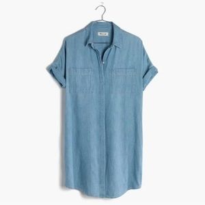Madewell denim shirt sleeve button down dress